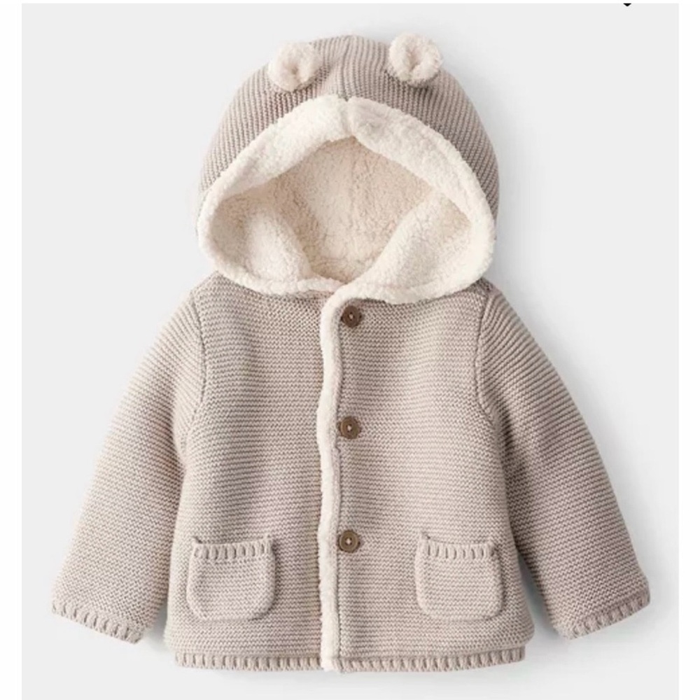 Carter’s Cozy Hooded Knit Jacket with Ears Baby Boys' or Baby Girls'.